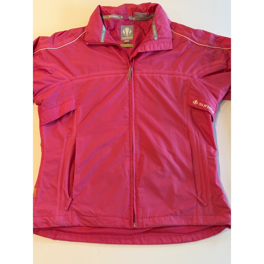 Sunice Storm Womens Pink Full Zip Golf Jacket Mesh Lined Mock Neck Size M - Picture 6 of 9